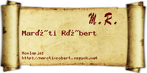 Maróti Róbert névjegykártya